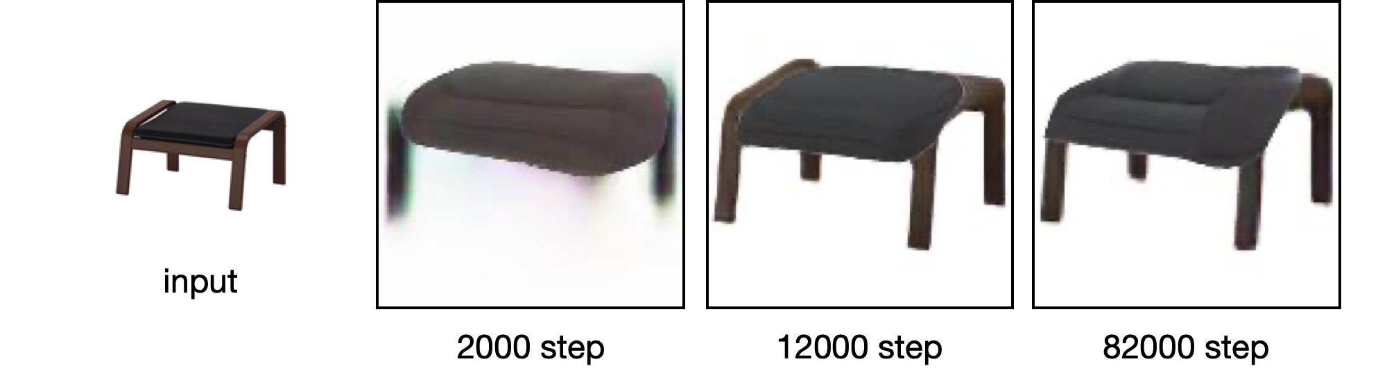 Furniture reconstruction training result example one